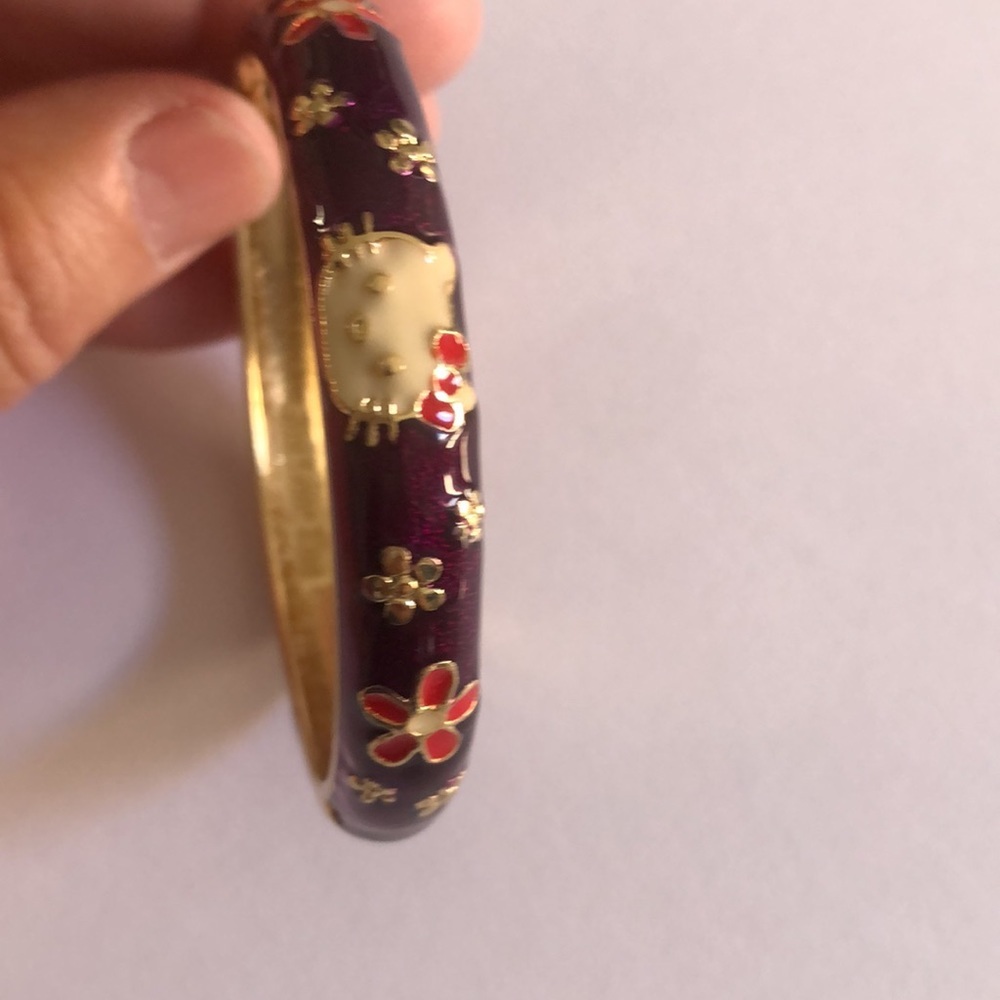 Hello kitty jiu long zing purple enamel clap bracelet - Picture 6 of 7